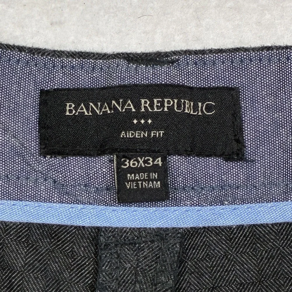 Banana Republic Aiden Chino Mens 36x32 Dark Gray Slim Fit Luxury Preppy Dress
